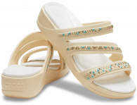 CROCS BOCA MEDALLION STRP WDG W  Vanilla