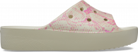 CROCS CLASSIC PLATFORM SNAKE PRINT SLIDE W Bone/Multi