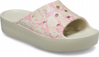 CROCS CLASSIC PLATFORM SNAKE PRINT SLIDE W Bone/Multi